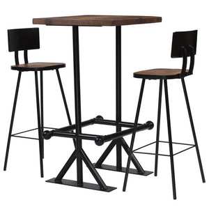 vidaXL Set mobilier de bar, 3 piese, lemn masiv reciclat imagine