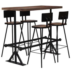 vidaXL Set mobilier de bar, 5 piese, lemn masiv reciclat imagine