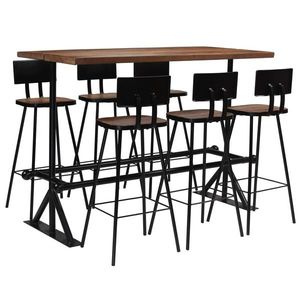 vidaXL Set mobilier de bar, 7 piese, lemn masiv reciclat imagine
