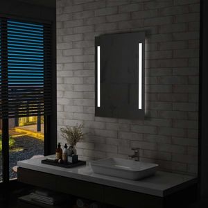 vidaXL Oglindă cu LED de perete de baie, 60 x 80 cm imagine
