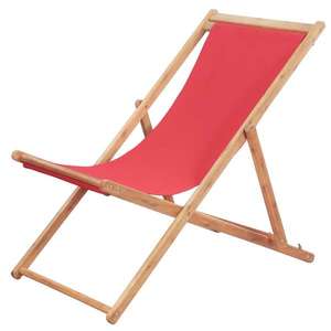 Scaun de plajă pliabil, roșu, textil imagine
