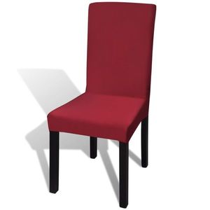 vidaXL Huse de scaun elastice drepte, 6 buc., roșu bordo imagine