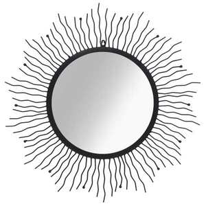 vidaXL Oglindă de perete, negru, 80 cm, raze de soare imagine