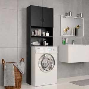 vidaXL Dulap mașina de spălat, negru, 64x25, 5x190 cm, lemn prelucrat imagine