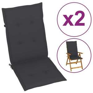 vidaXL Perne scaun cu spătar înalt, 2 buc. antracit 120x50x3 cm textil imagine