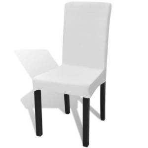 vidaXL Huse de scaun elastice drepte, 6 buc., alb imagine