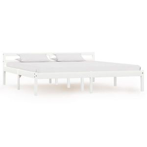 Cadru de pat, alb, 160 x 200 cm, lemn de pin masiv imagine