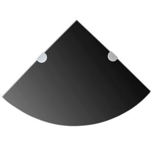 vidaXL Rafturi de colț cu suporturi crom 2 buc. negru 35x35 cm sticlă imagine