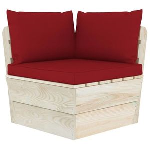 vidaXL Perne pentru canapea din paleți, 3 buc., roșu imagine