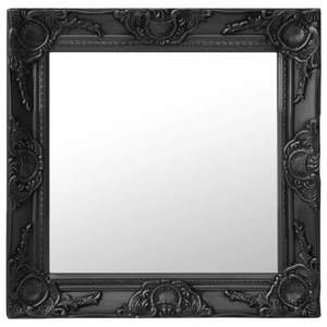 vidaXL Oglindă de perete în stil baroc, negru, 50 x 50 cm imagine