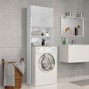 vidaXL Dulap mașina de spălat, alb extralucios, 64x25, 5x190 cm imagine