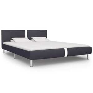 vidaXL Cadru de pat, negru, 120 x 200 cm, piele ecologică imagine