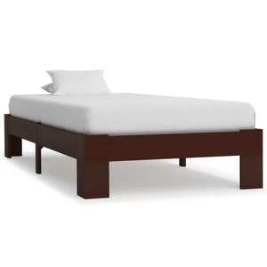 vidaXL Cadru de pat, maro închis, 100 x 200 cm, lemn masiv de pin imagine