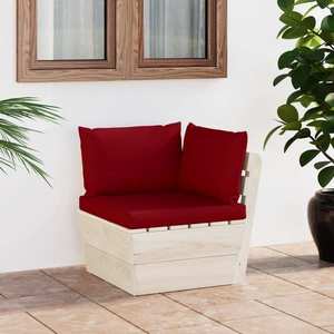 vidaXL Canapea de grădină din paleți, colțar, cu perne, lemn molid imagine