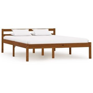 vidaXL Cadru de pat, maro miere, 140 x 200 cm, lemn masiv de pin imagine