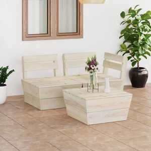 vidaXL Set mobilier de grădină paleți, 3 piese, lemn de molid tratat imagine