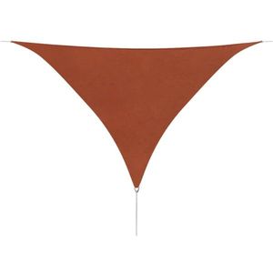 vidaXL Parasolar din țesătură oxford, triunghiular, 5x5x5 m, cărămiziu imagine