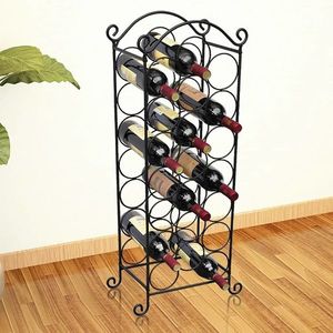 vidaXL Suport sticle de vin pentru 21 de sticle, metal imagine