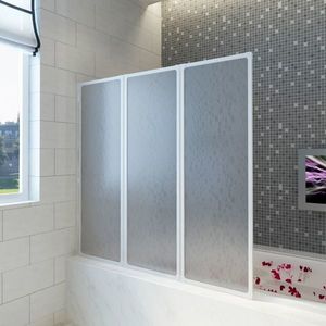 vidaXL Paravan cadă duș, 117x120 cm, 3 panouri, pliabil imagine