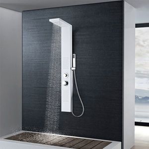 vidaXL Sistem panel de duș din aluminiu, alb mat imagine