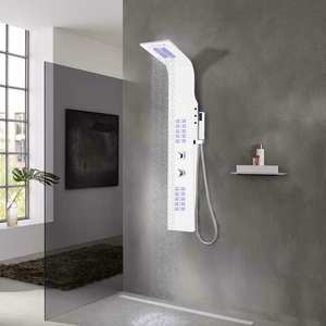 vidaXL Unitate panou de duș, alb, 20x44x130 cm, aluminiu imagine