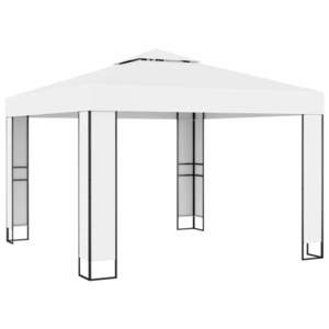 vidaXL Pavilion cu acoperiș dublu, alb, 3 x 3 m imagine