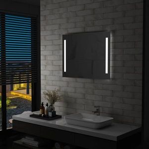 vidaXL Oglindă cu LED de perete pentru baie, 80 x 60 cm imagine