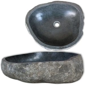 vidaXL Chiuvetă din piatră de râu, 45-53 cm, ovală imagine