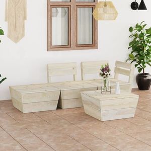 vidaXL Set de mobilier de grădină paleți, 4 piese, lemn molid tratat imagine