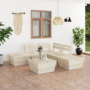 vidaXL Set mobilier palet pentru grădină 6 piese lemn de molid tratat imagine