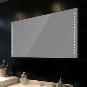 Oglindă de baie de perete, cu lumini LED, 100 x 60 cm (L x î) imagine