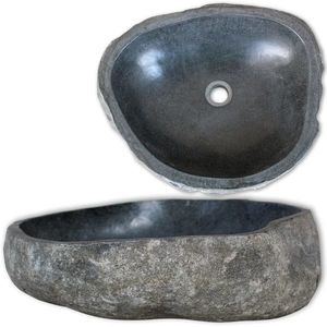 vidaXL Chiuvetă din piatră de râu, 45-53 cm, oval imagine