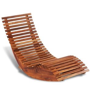 vidaXL Balansoar șezlong din lemn de acacia imagine