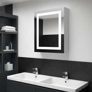 vidaXL Dulap de baie cu oglindă și LED-uri, 50 x 13 x 70 cm imagine