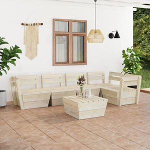 vidaXL Set mobilier palet pentru grădină 6 piese lemn de molid tratat imagine