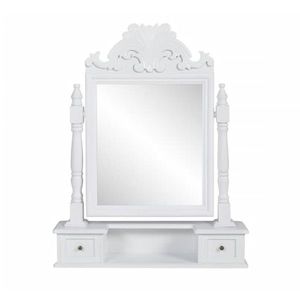 vidaXL Masă de machiaj cu oglindă mobilă dreptunghiulară, MDF imagine
