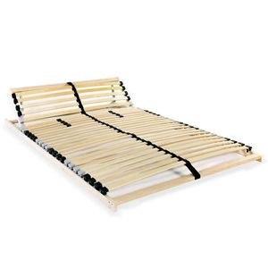 vidaXL Bază de pat cu șipci, 28 șipci, 7 zone, 140 x 200 cm imagine