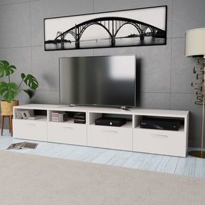 vidaXL Comode TV 2 buc, lemn prelucrat, 95x35x36 cm, alb imagine