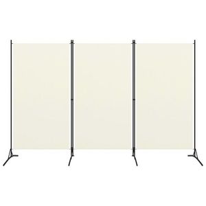 vidaXL Paravan de cameră cu 3 panouri, alb, 260 x 180 cm, textil imagine