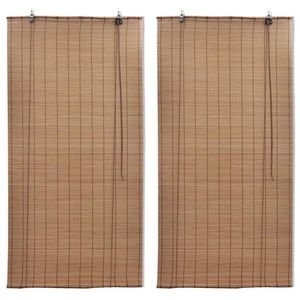 vidaXL Jaluzele din bambus tip rulou, 2 buc., maro, 120 x 220 cm imagine