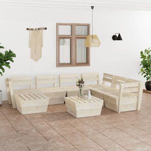 vidaXL Set mobilier de grădină din palet 8 piese lemn de molid tratat imagine