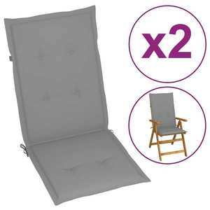 vidaXL Perne scaun cu spătar înalt, 2 buc., gri, 120x50x3 cm, textil imagine