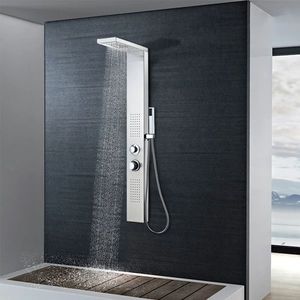 vidaXL Sistem panel de duș, pătrat, oțel inoxidabil imagine