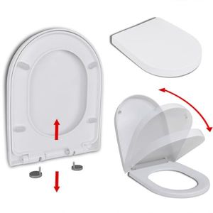 vidaXL Capac WC, închidere silențioasă, eliberare rapidă, alb, pătrat imagine
