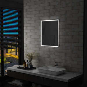 Oglindă de baie de perete, cu lumini LED, 50 x 60 cm (L x î) imagine