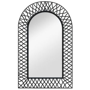 vidaXL Oglindă de perete arcuită, negru, 50 x 80 cm imagine