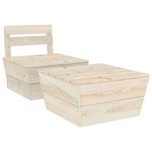 vidaXL Set mobilier de grădină, 2 piese, lemn de molid tratat imagine