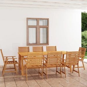 vidaXL Set mobilier de grădină, 9 piese, lemn masiv de acacia imagine