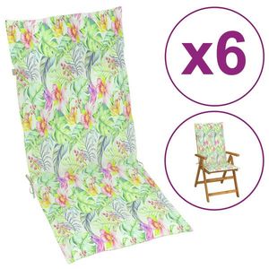 vidaXL Perne scaun spătar înalt model frunze 6 buc. 120x50x3 cm textil imagine