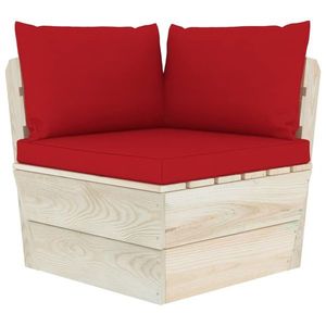 vidaXL Perne pentru canapea din paleți, 3 buc., roșu, material textil imagine